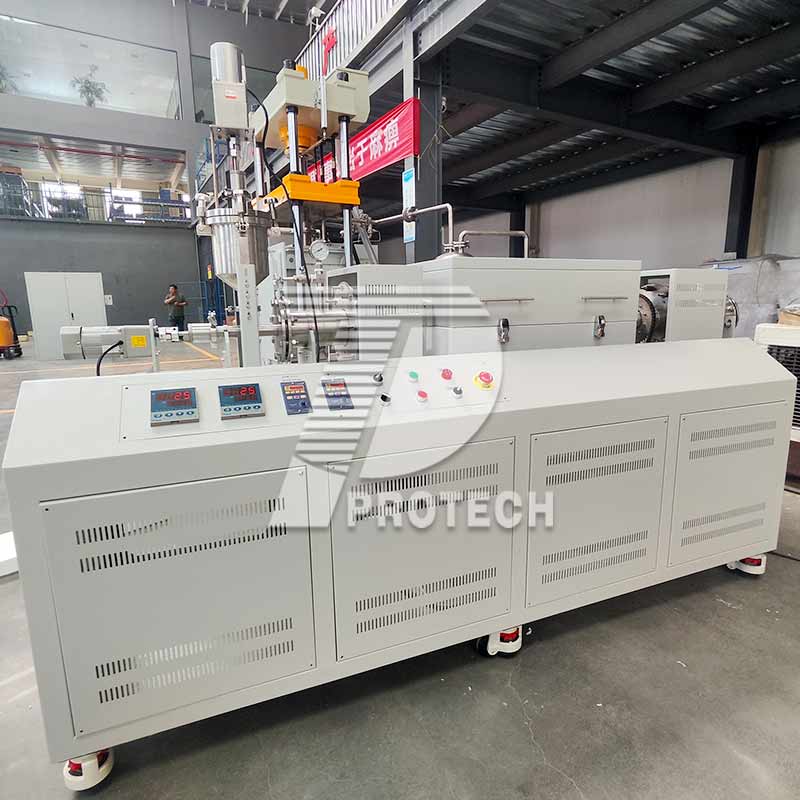 two-temperature zone continuous feeding and discharging rotary tube furnaces