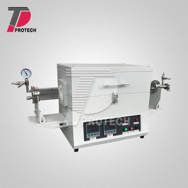 Double heat zone tube furnace