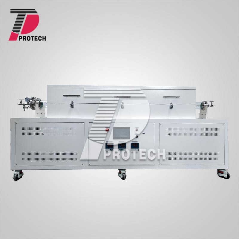 Large-size three-temperature zones quartz tube furnace