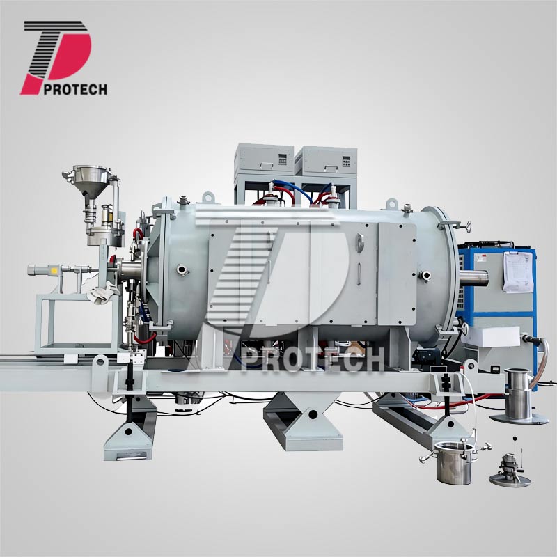 Large dual-temp zone graphite-heated continuous rotary tube furnace